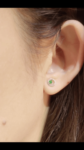 Emerald Diamond Earrings-WK4154@