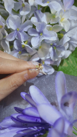 Yellow Diamond Floers Ring-WK4169
