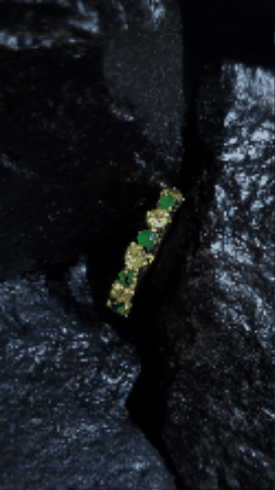 Emerald and Yellow Diamond Ring-WK4180