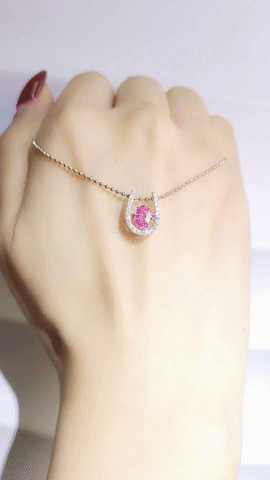 Pink Sapphire Diamond Dancing Pendant-WK4061