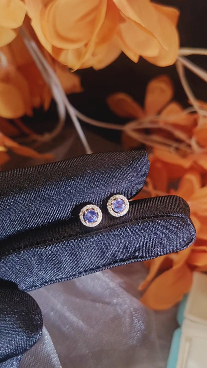 Blue Sapphire  Diamond Earrings-BCO00001781