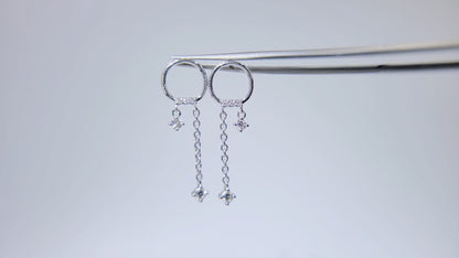 Dangle Diamond Earrings-WK3349