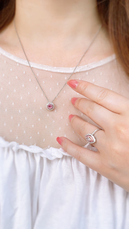 Pink Sapphire & Diamond Pendant-WK3637