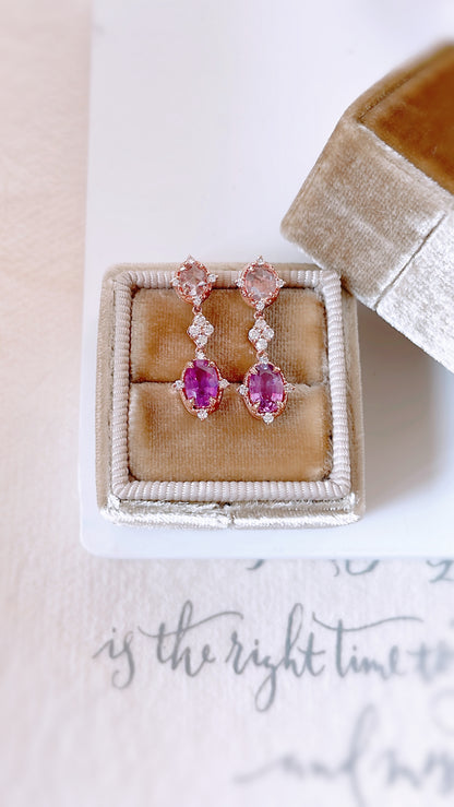 Purple Sapphire and Diamond Earrings-WK3729