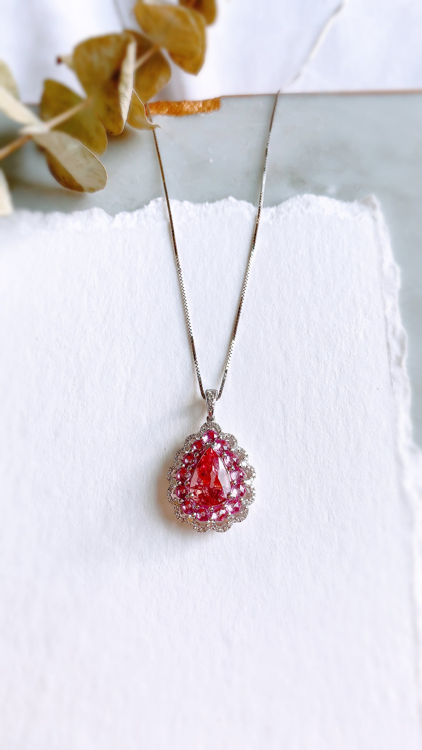 Tourmaline, Pink Sapphire and Diamond Pendant(WK3500)