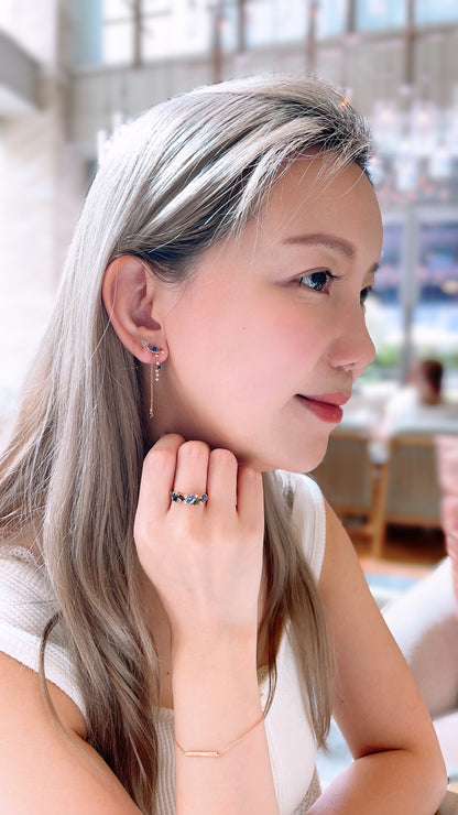 Love Earth • Blue Sapphire, Tourmaline and Diamond Earrings-WK3364