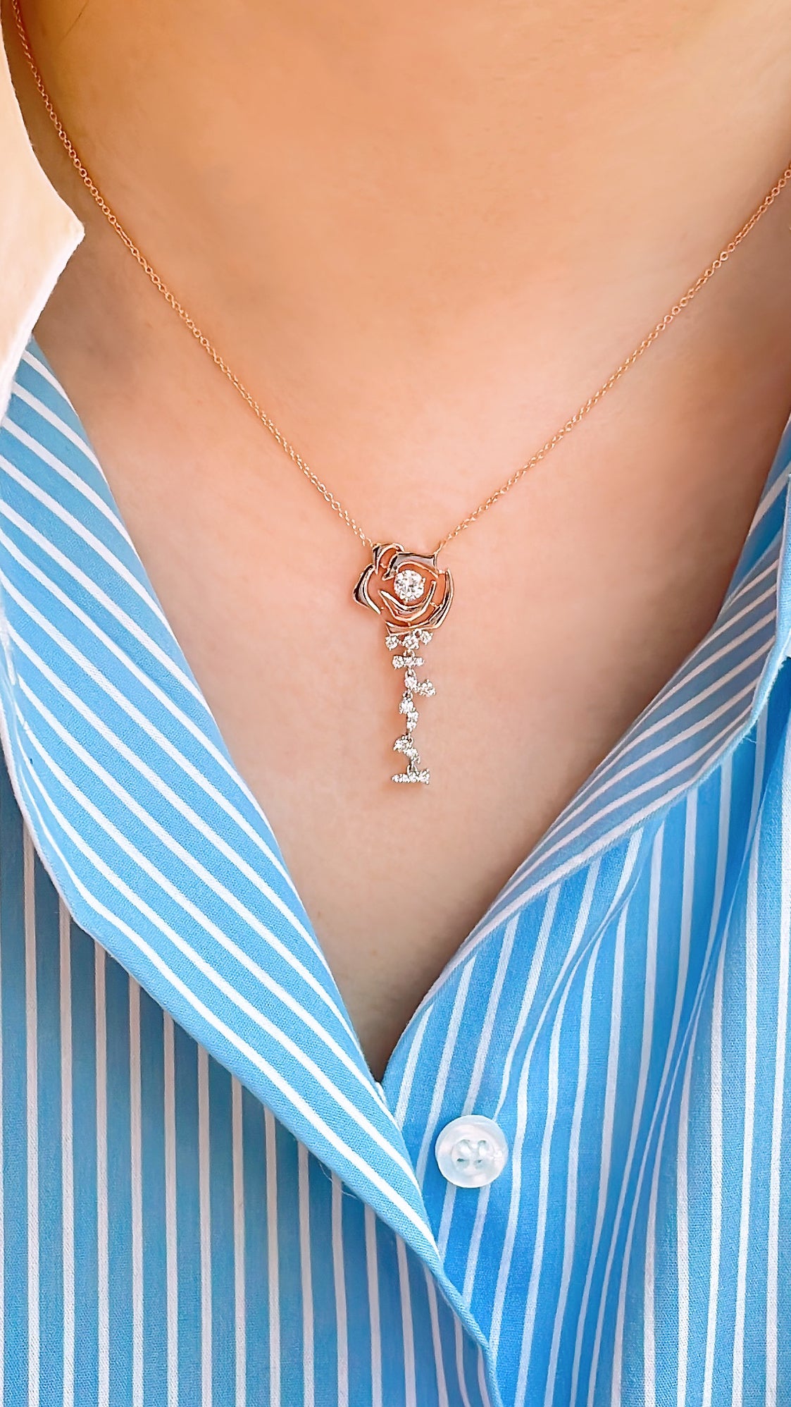 Rose Diamond Necklace-WK3882