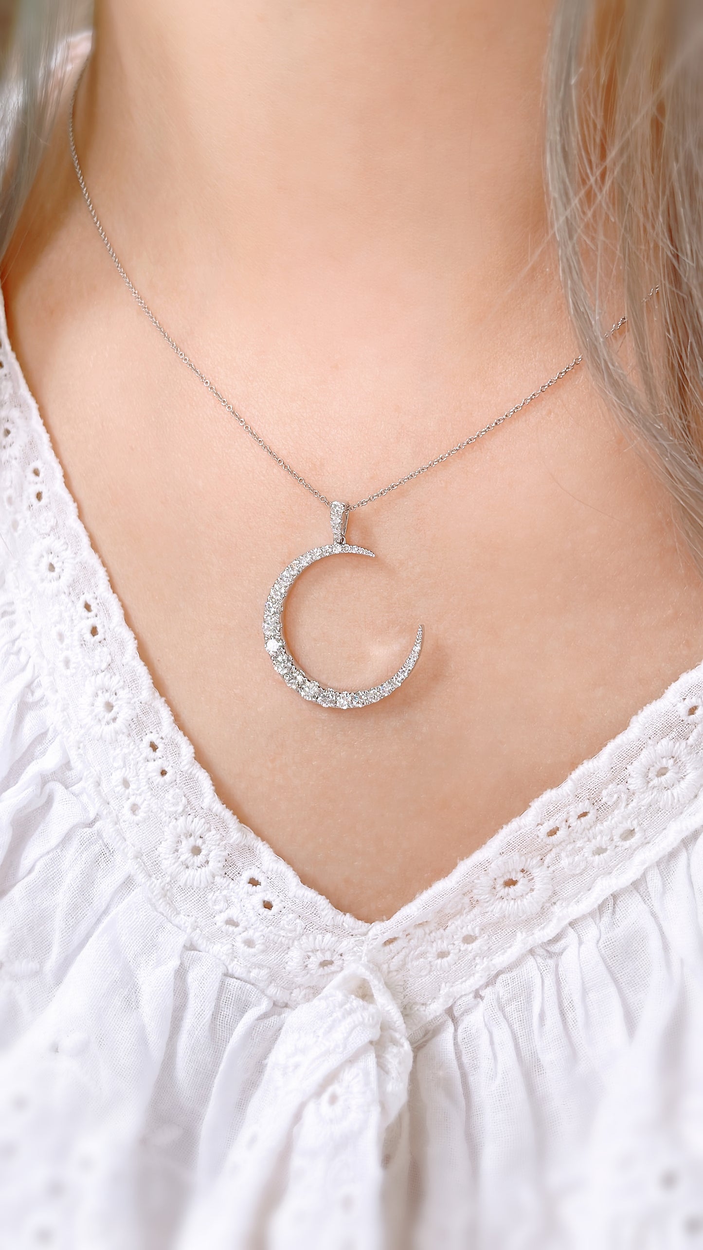 To The Moon and Back Diamond Pendant-WK3796