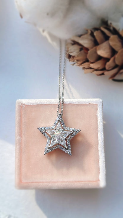 3 Ways Star Diamond Pendant (big size)-WK3653