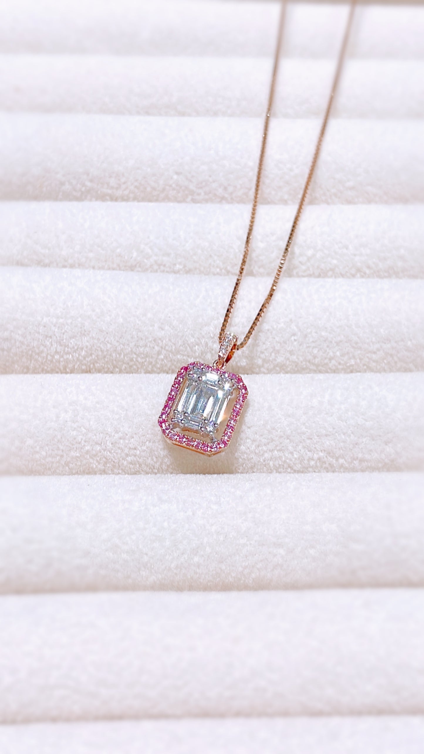 Diamond and Pink Sapphire Pendant-WK3623B