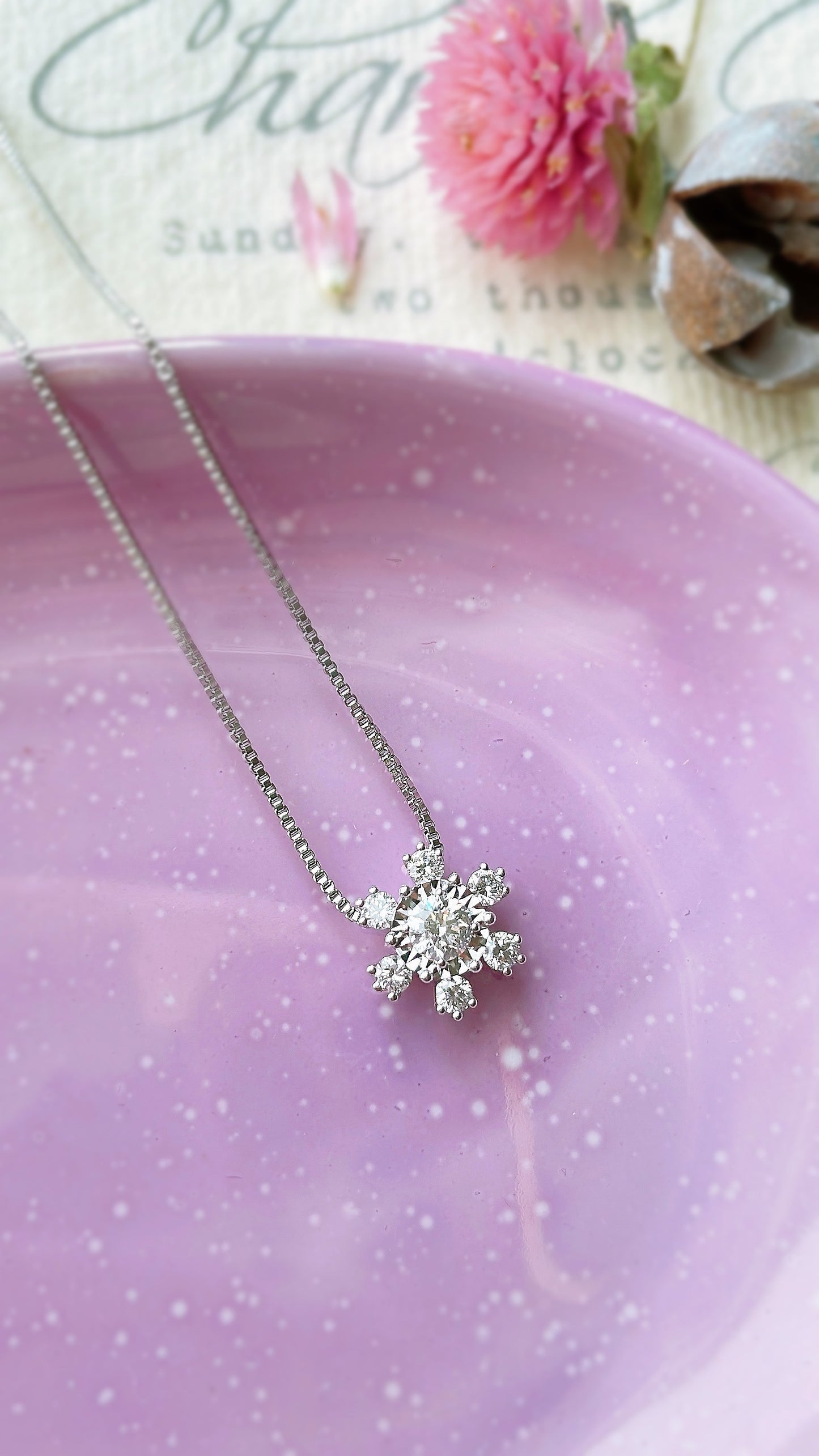 Winter Snowflake Diamond Pendant-WK3611