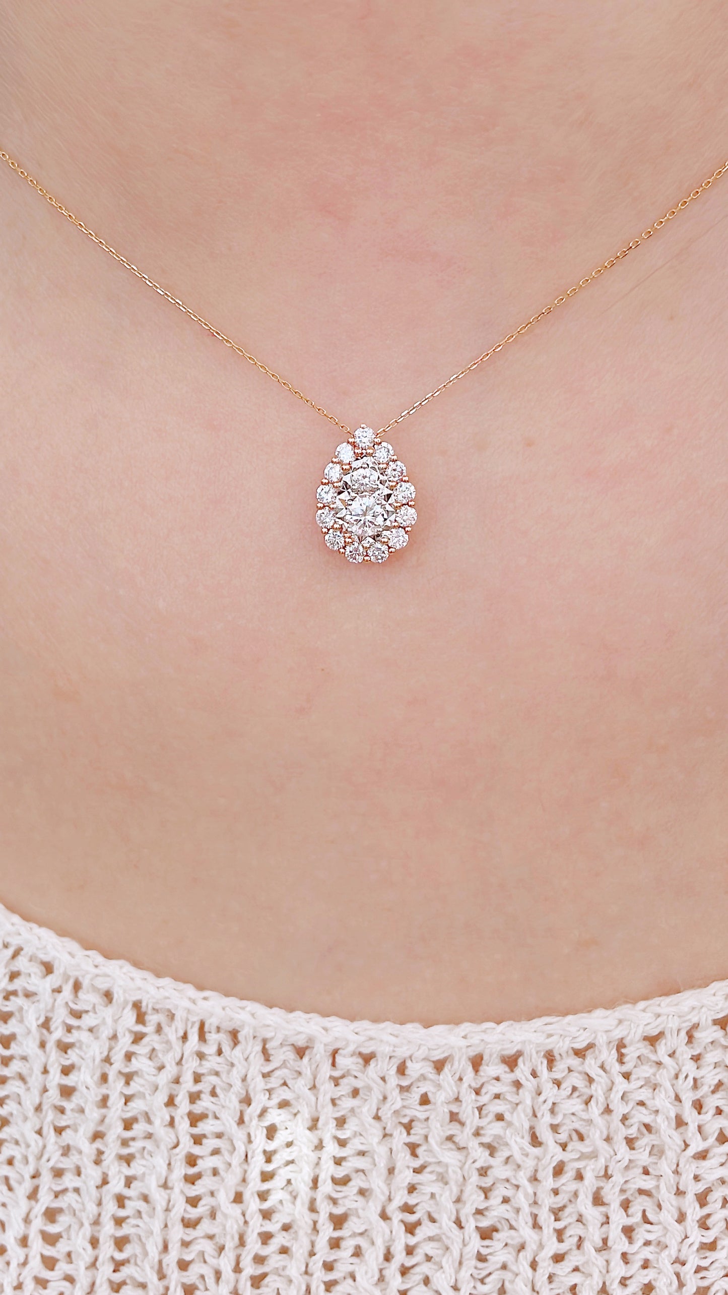 Cluster Diamond Pendant-WK3403