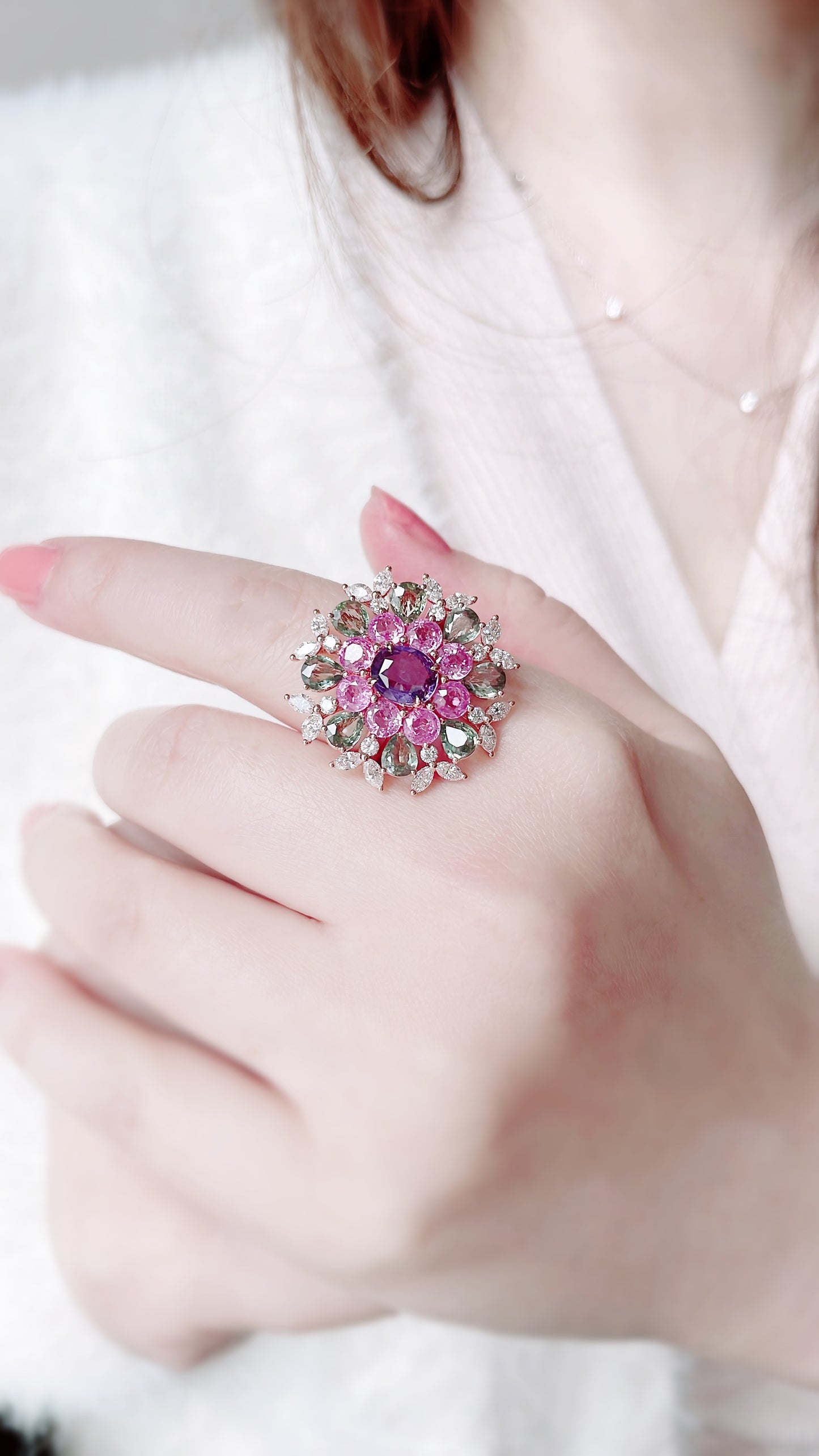 Purple Sapphire and Diamond Kaleidoscope Ring-WK3711