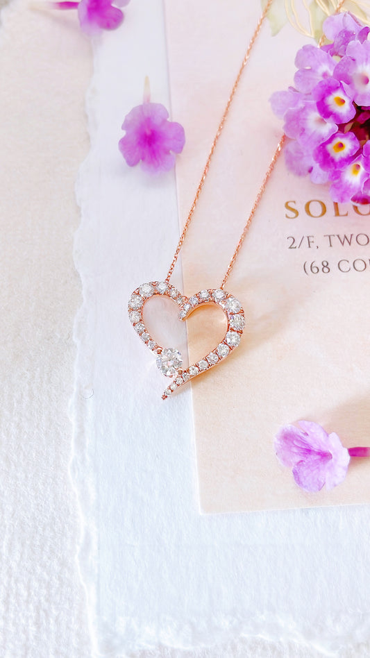 Diamond Heart Pendant-WK3863