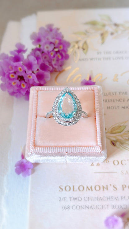 Aquamarine & Diamond Ring-WK3819