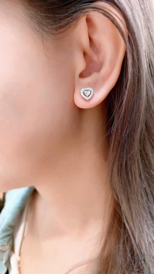 Heart Shape Diamond Earrings