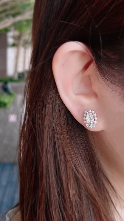 Cluster Diamond Earrings-ZCO00010695