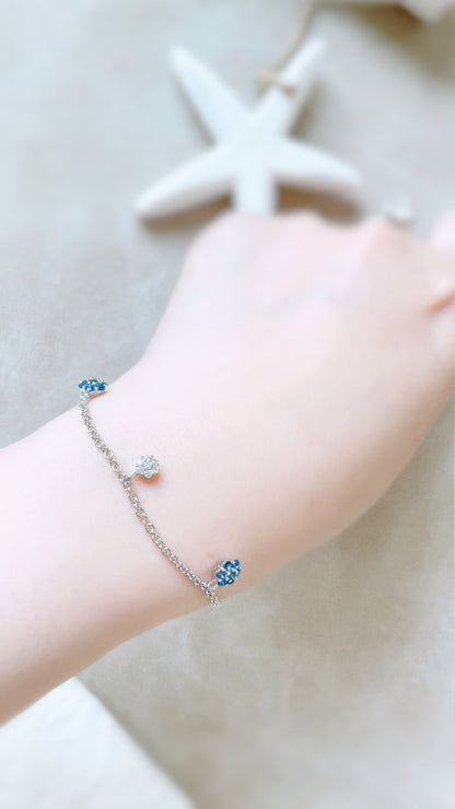 Blue Sapphire Flower Bracelet-WK3485