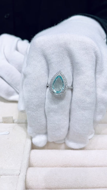 Aquamarine & Diamond Ring-WK3819