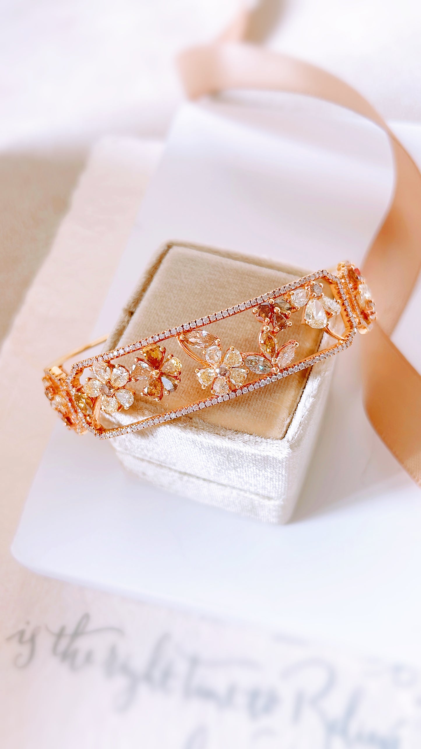 Floral Diamond Bangle-ZBO00000761