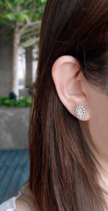 Cluster Diamond Earrings-ZCO00010695