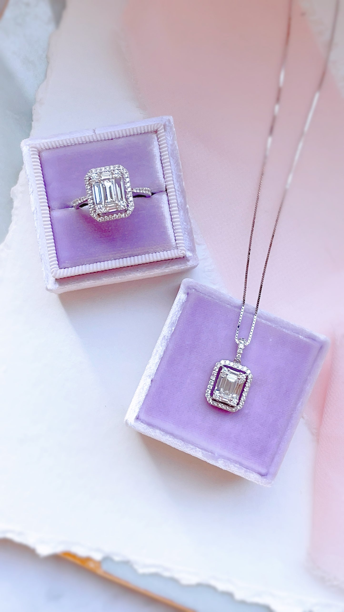 Emerald Cut Diamond Pendant (large)-WK3623B