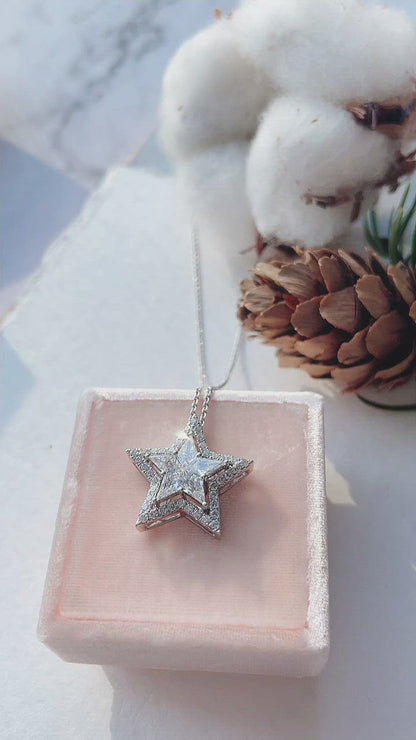 3 Ways Star Diamond Pendant (big size)-WK3653