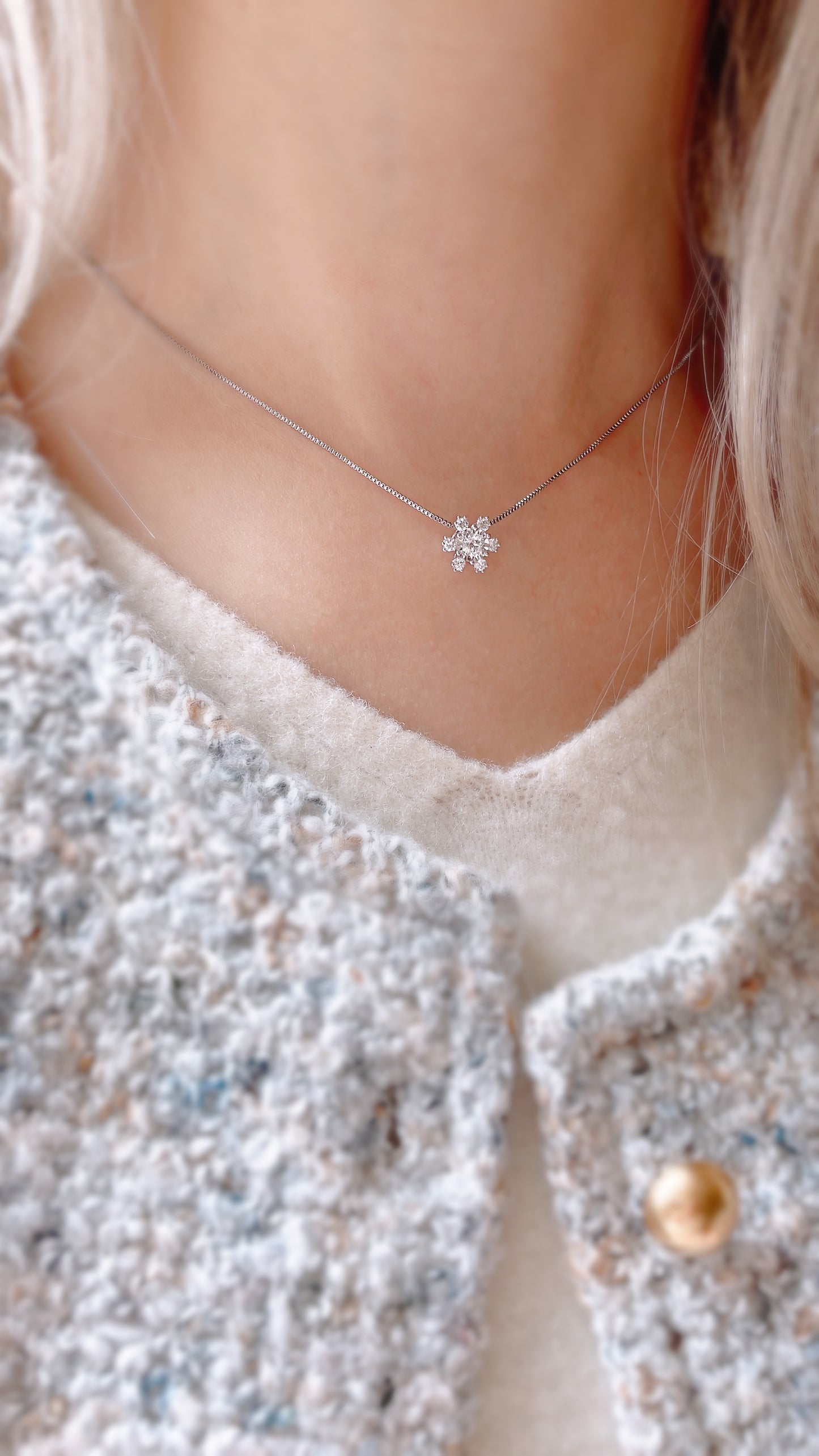 Winter Snowflake Diamond Pendant-WK3611