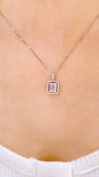 Emerald Cut Diamond Pendant (large)-WK3623B