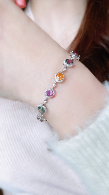 Multi-Color Sapphires Bracelet-WK3706