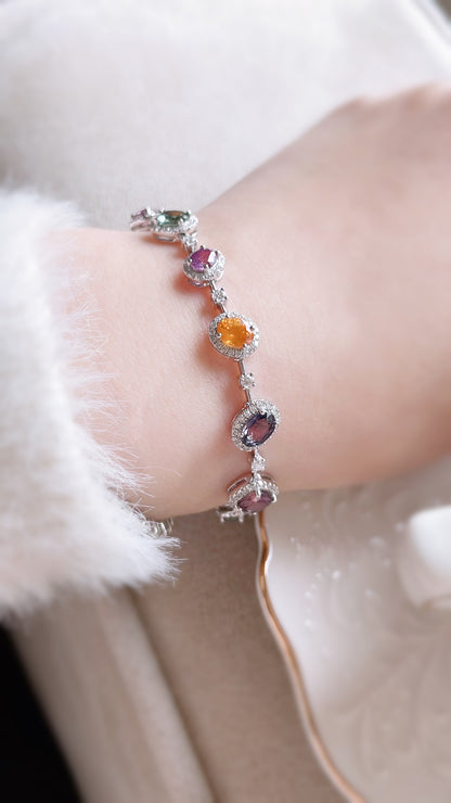 Multi-Color Sapphires Bracelet-WK3706