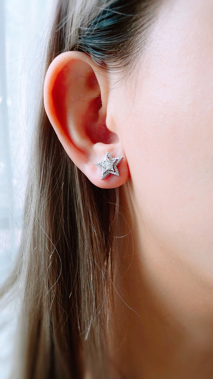 Diamond Starry Earrings-WK3635