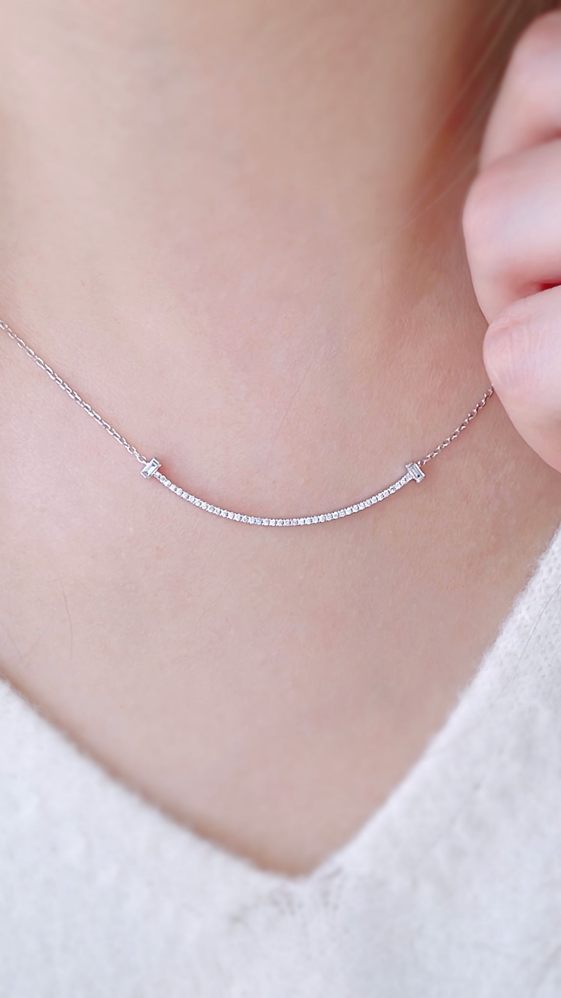 Smile Diamond Necklace-WK3668@