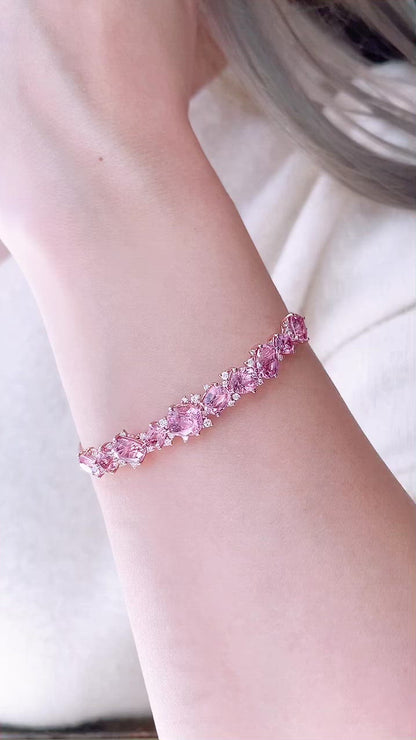 Pink Spinel and Diamond Bangle-WK3663