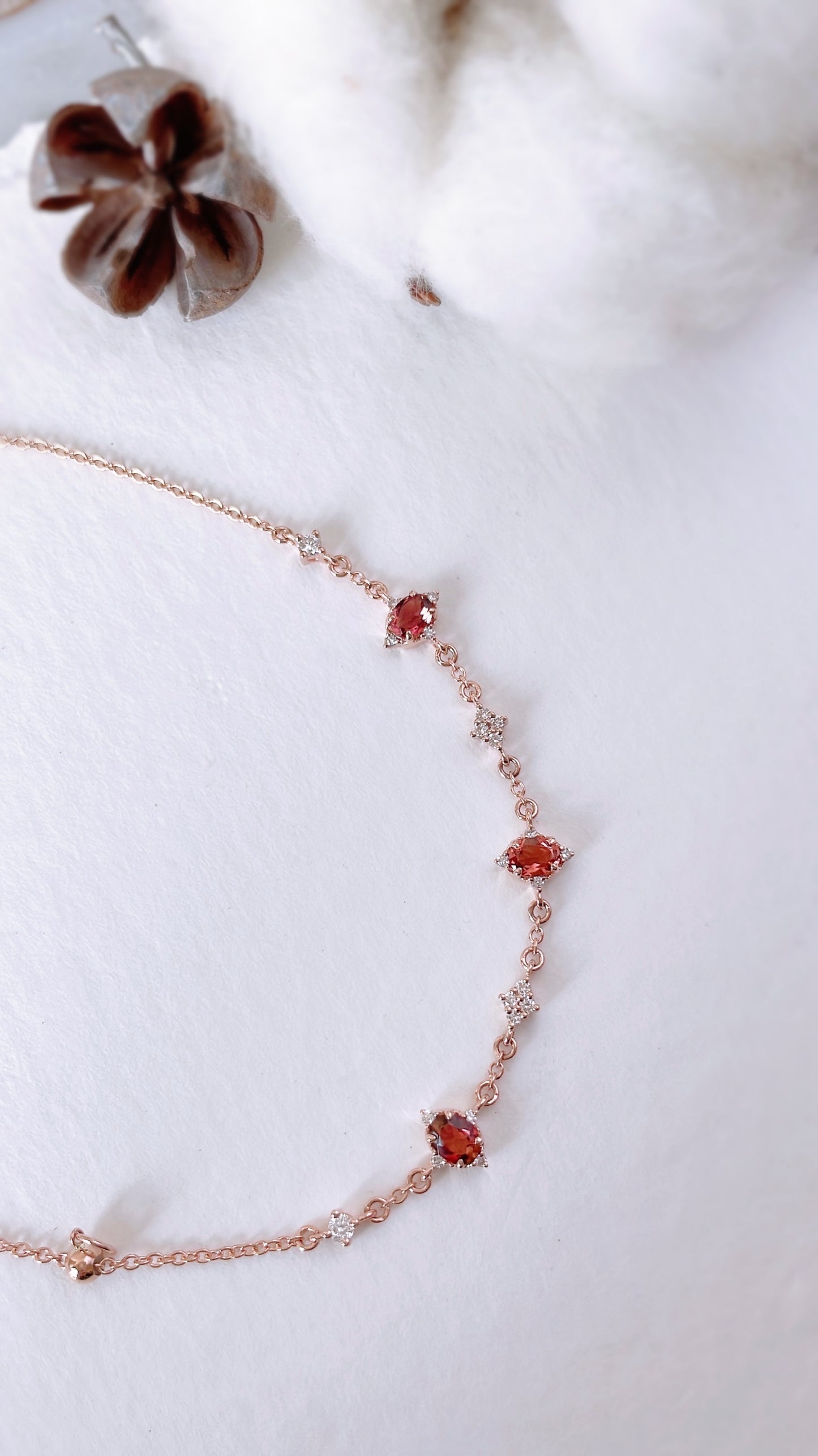 Burgundy Tourmaline and Diamond Bracelet-WK3681