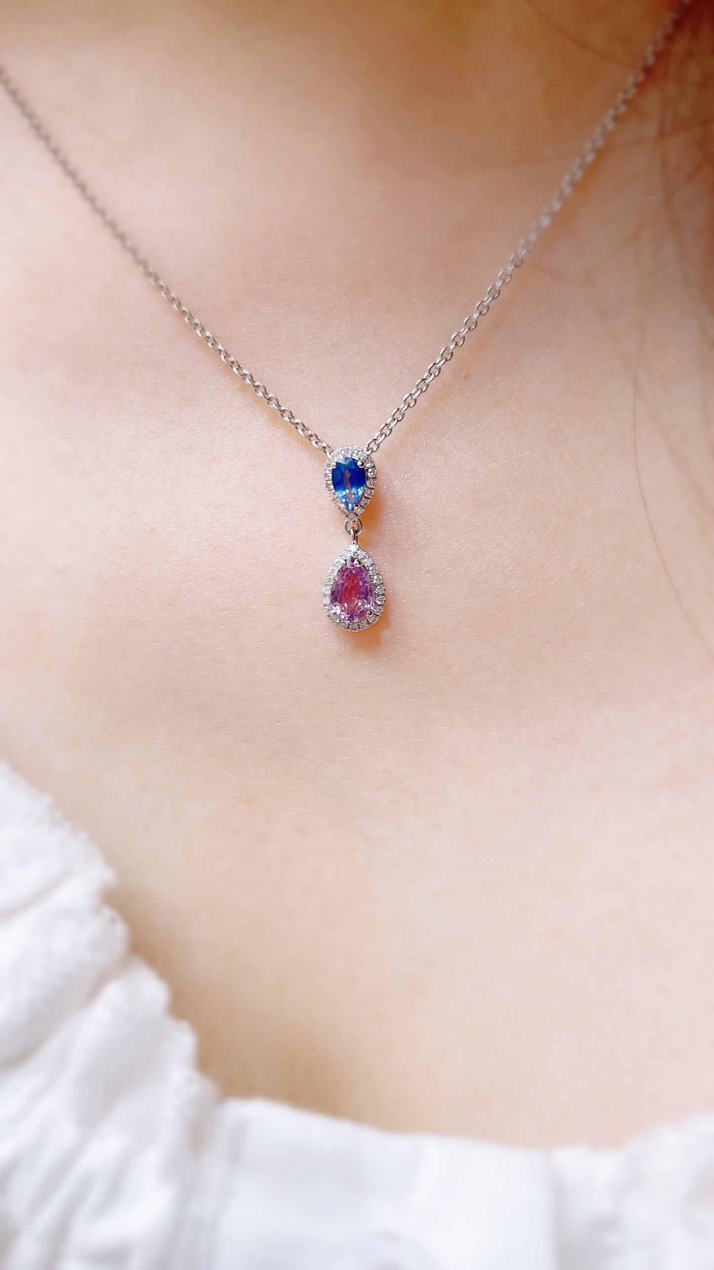 Purple & Blue Sapphire Pendant-BEO00002512