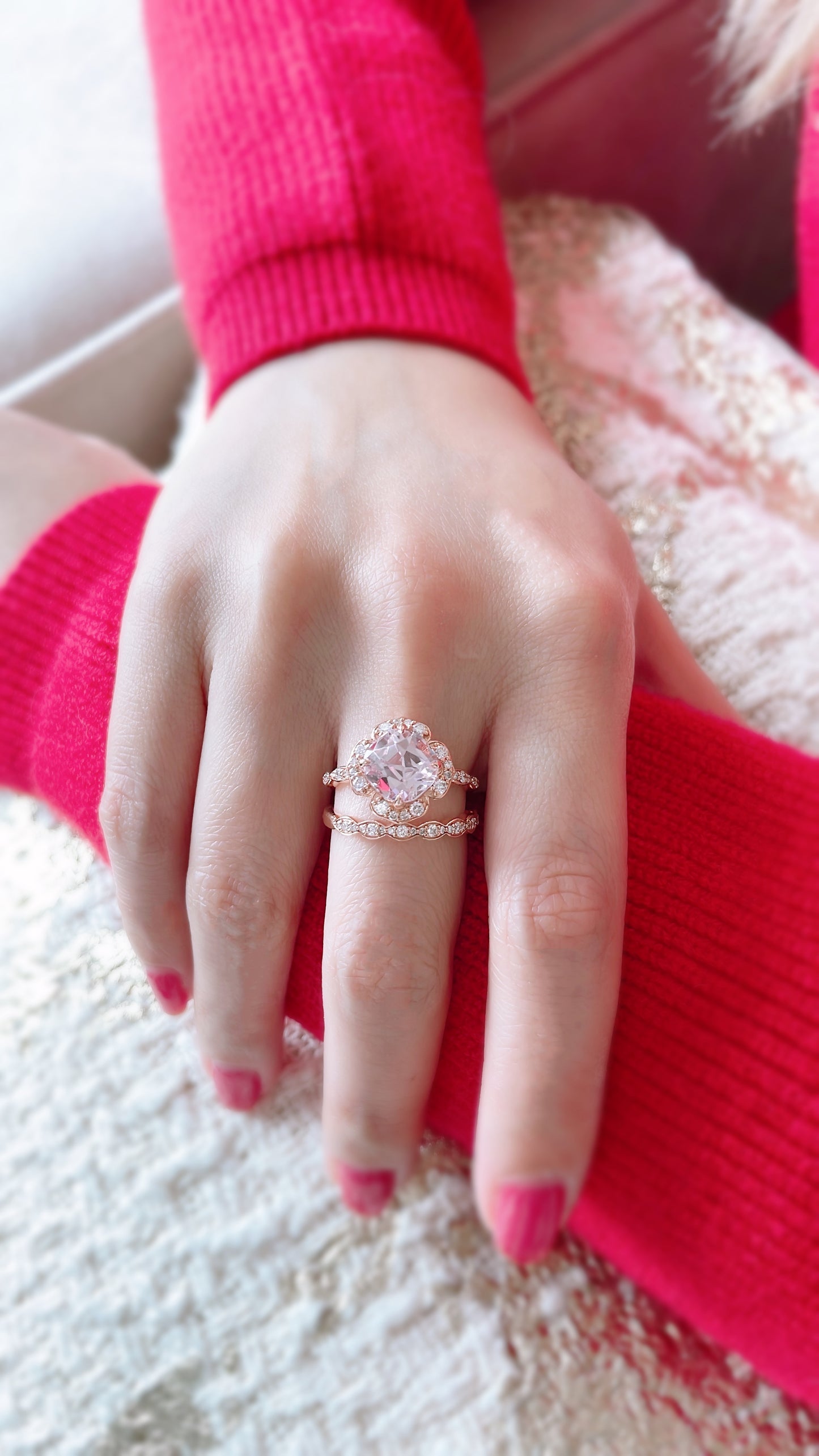 Kunzite and Diamond Ring-WK3624