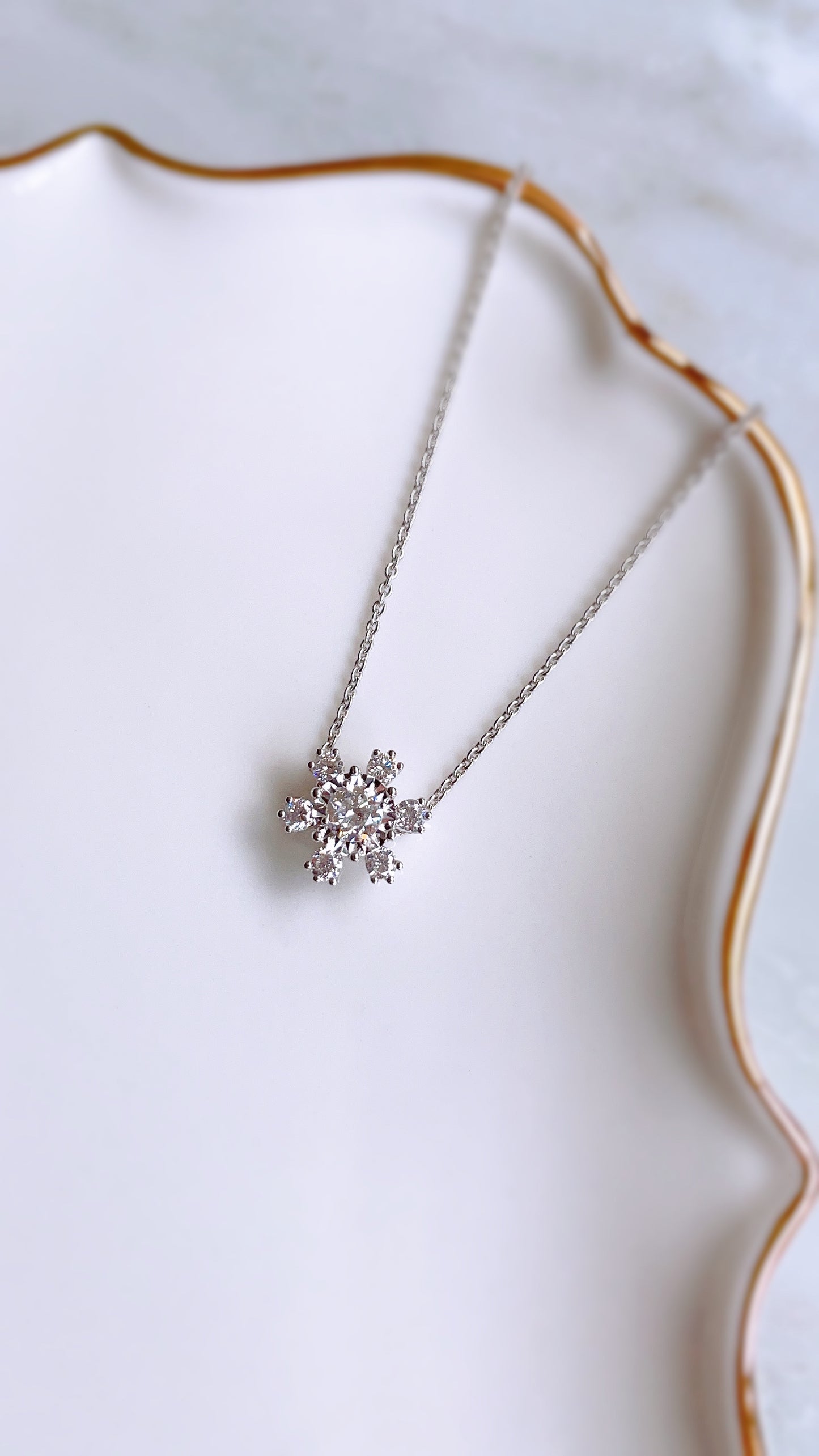 Winter Snowflake Diamond Pendant-WK3611