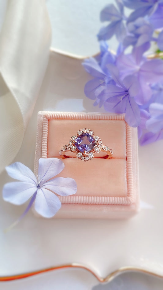 Purple Spinel and Diamond Ring-WK3624