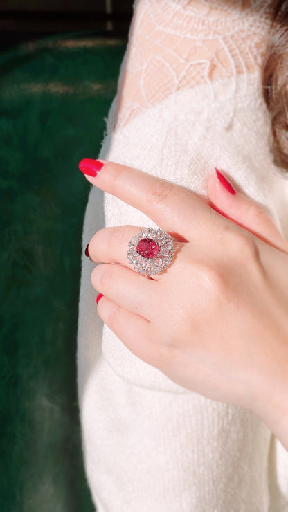 Burgundy Tourmaline and Diamond Ring-WK3608