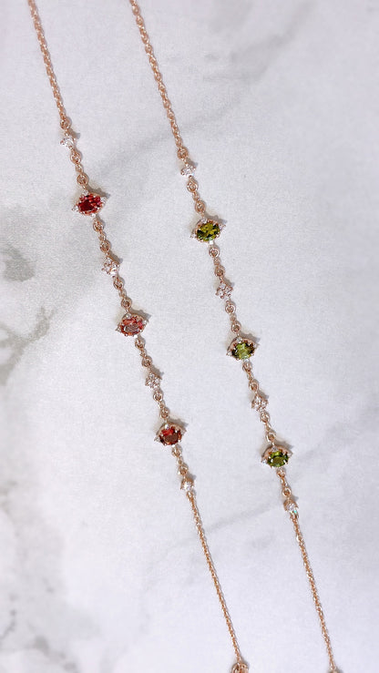 Burgundy Tourmaline and Diamond Bracelet-WK3681