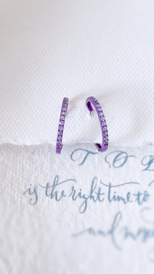 Purple Sapphire Hoops-WK3815