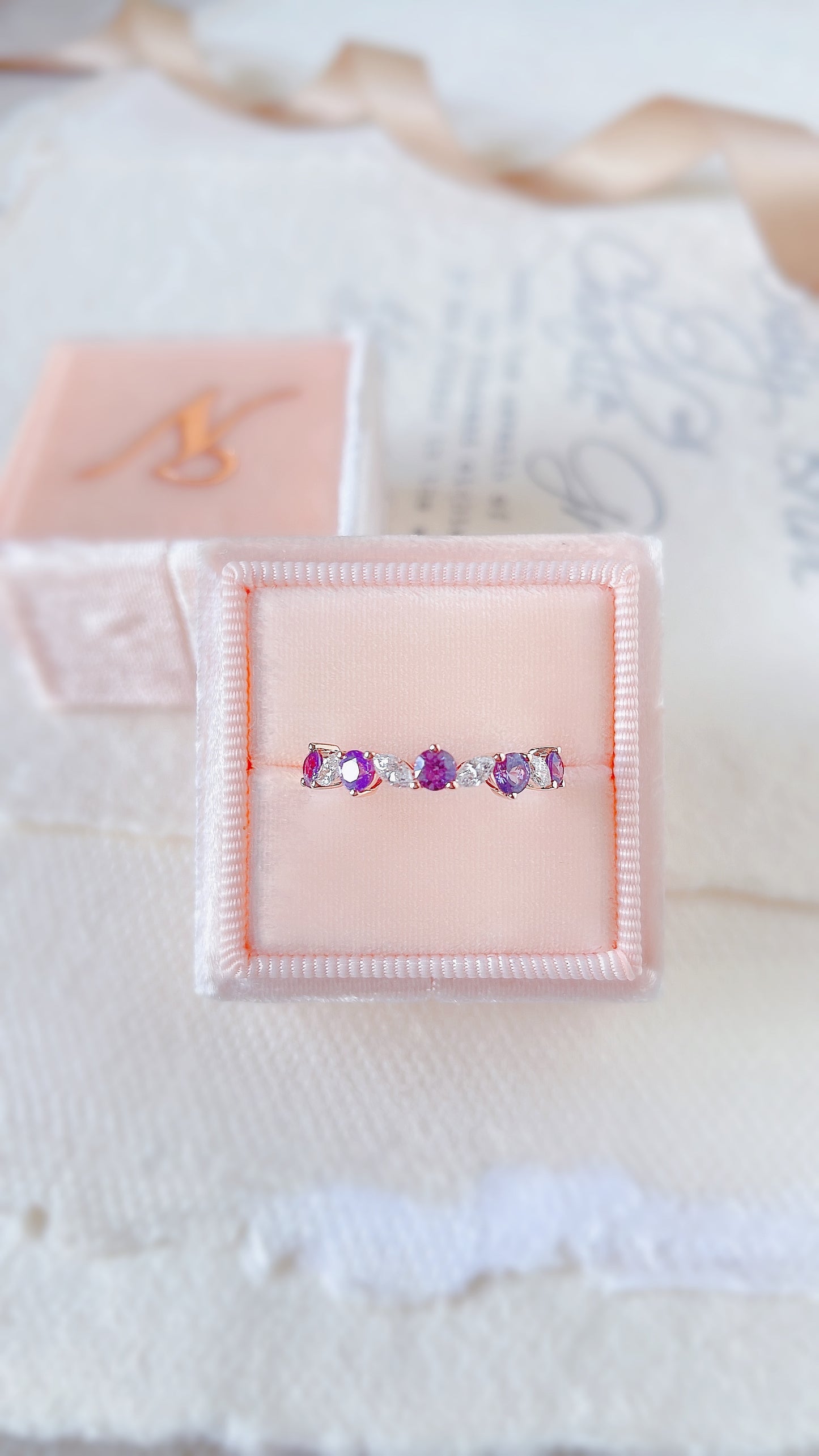 Purple Sapphire and Diamond Ring-WK3696