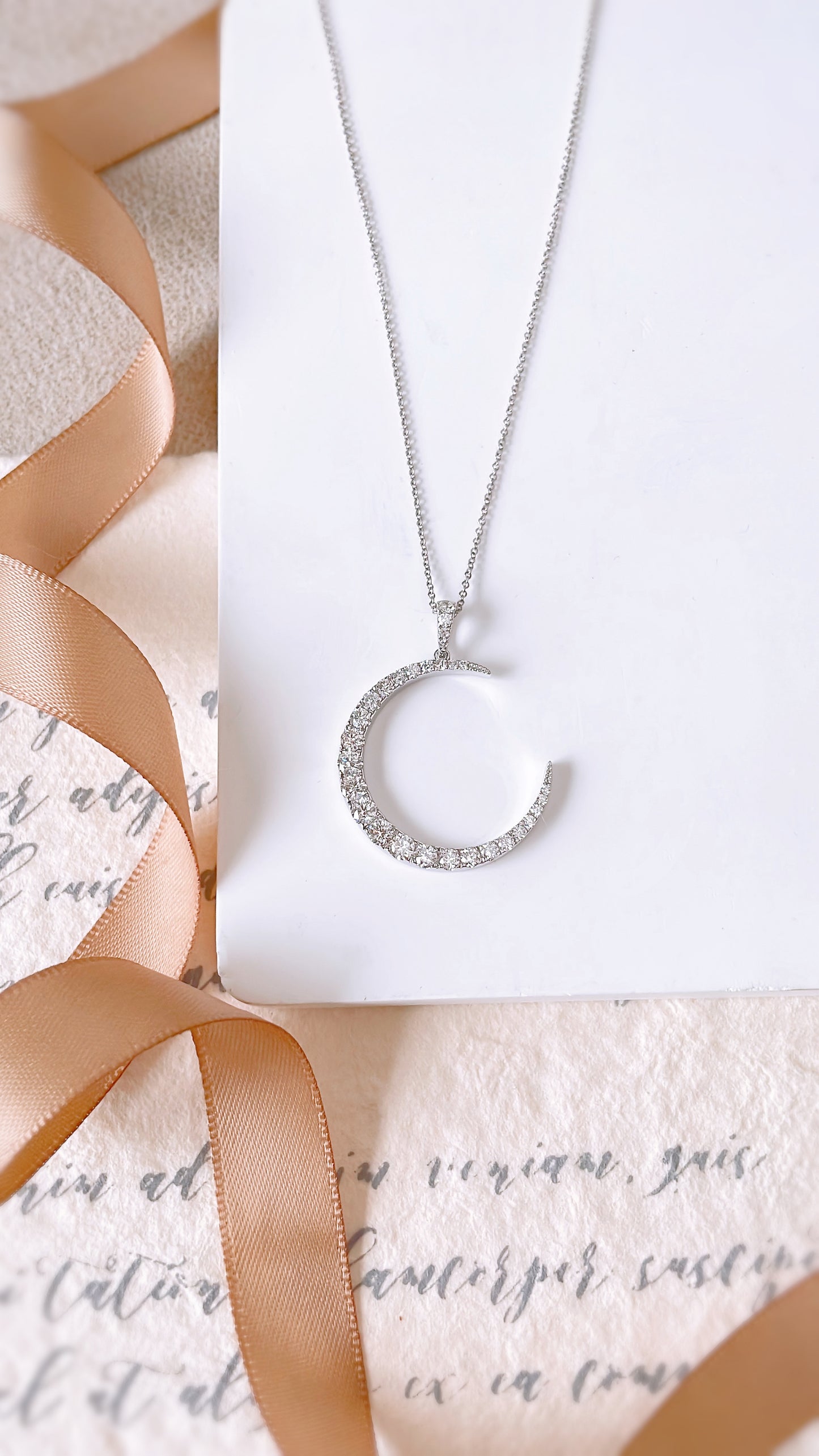 To The Moon and Back Diamond Pendant-WK3796