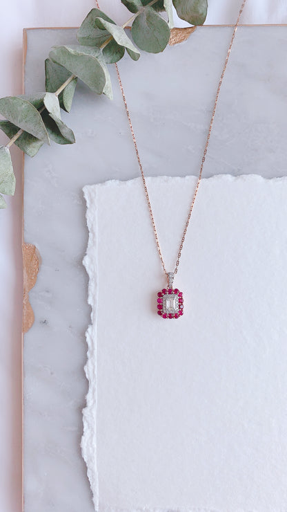 Ruby and Diamond Pendant-WK3875