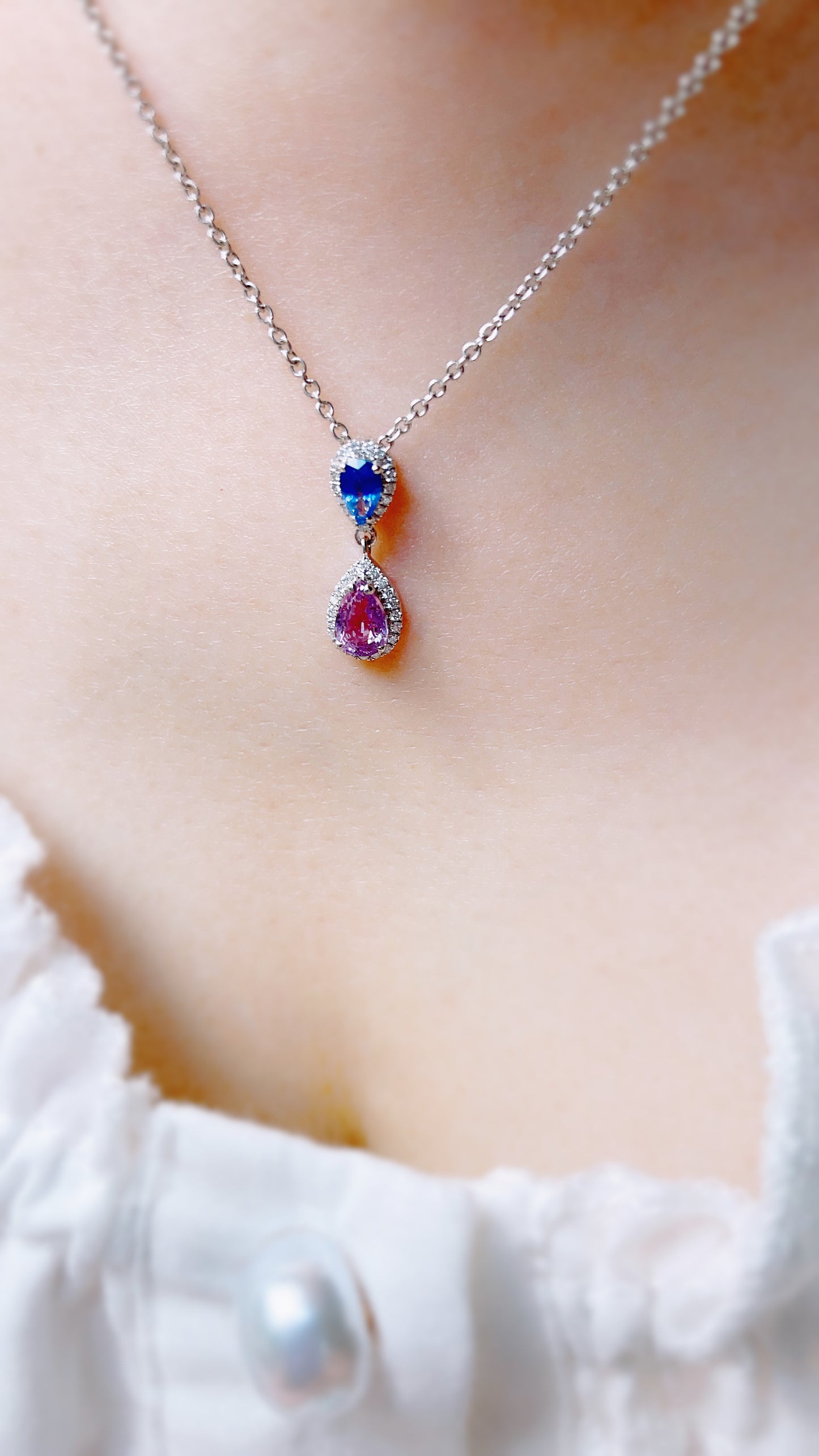 Purple & Blue Sapphire Pendant-BEO00002512