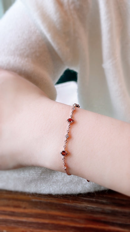 Burgundy Tourmaline and Diamond Bracelet-WK3681