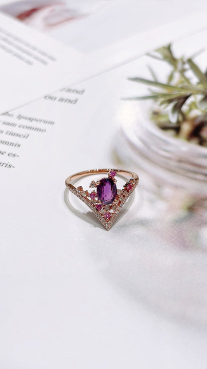 Purple Sapphire and Diamond Ring-WK3499