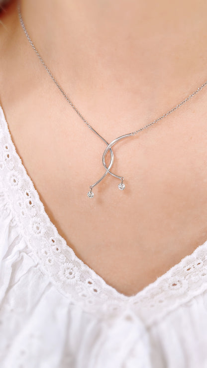 Dangle Diamond Necklace-ZAO00003449