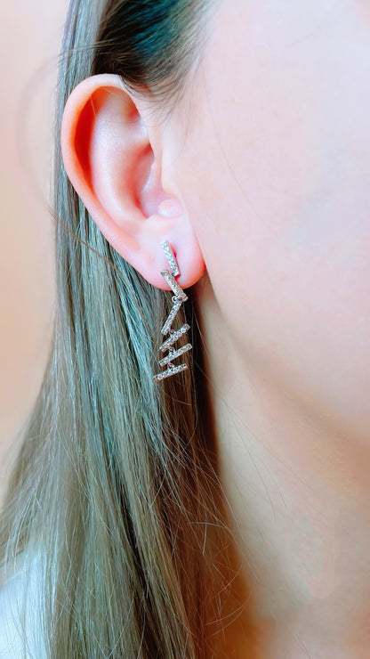 Lightning Bolt Diamond Earrings-ZCO00000307